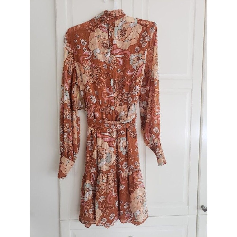 Ryegrass Long Sleeve Brown Floral Dress  - Womens size LARGE - NEW with tags - Picture 5 of 6